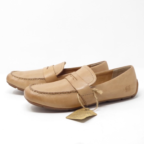 Born Melinda Leather Penny Loafers Womens Size 7.5M Tan Comfort Casual Shoes - Picture 1 of 7